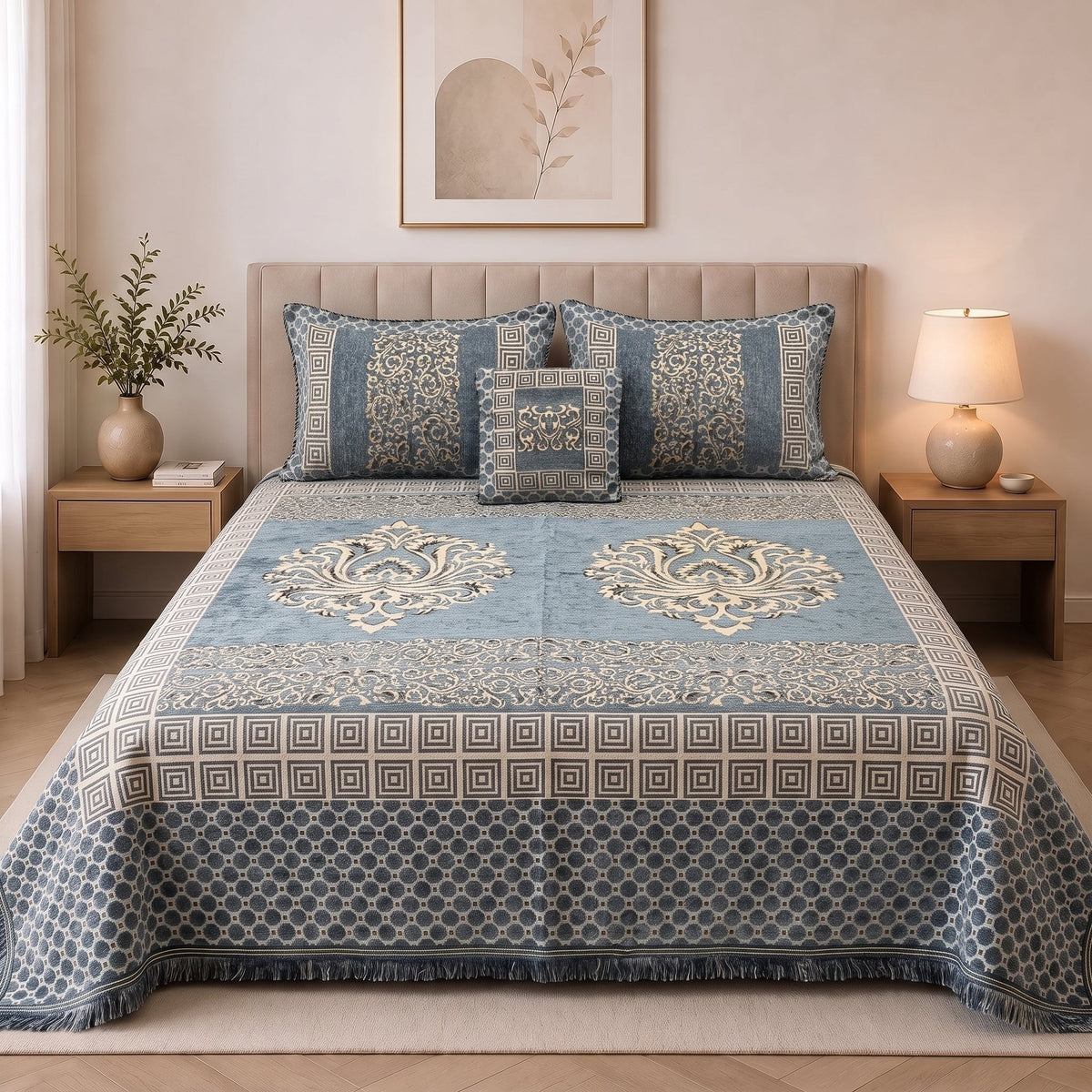 Plush Velvet 4-Piece Bedsheet Set-DZ0045