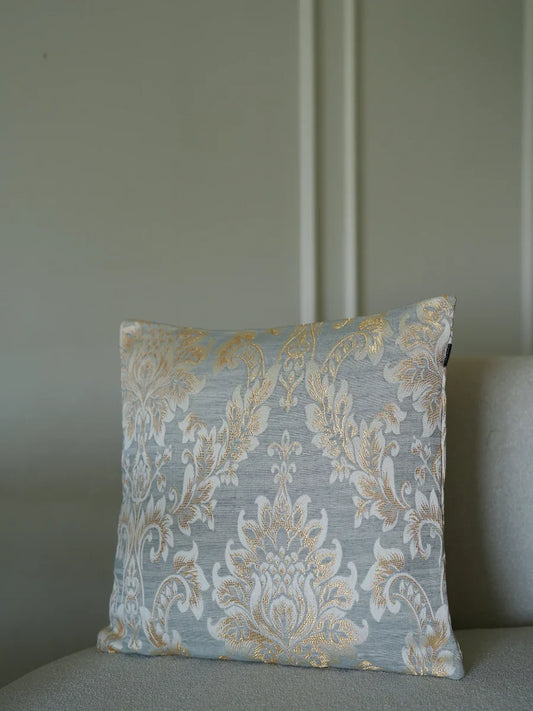 Ivory Bloom on Frost Grey Cushion Cover
