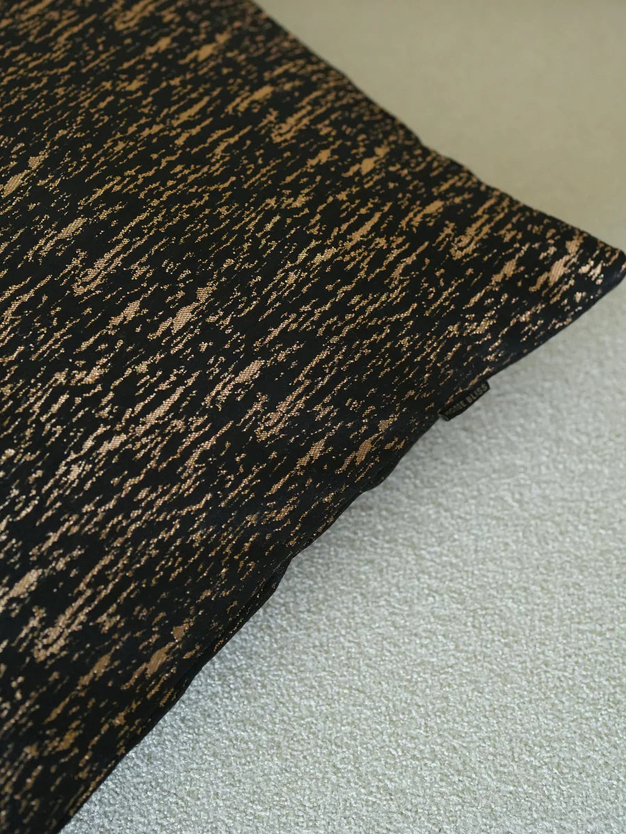 Camilla Golden & Black Textured Cushion Cover