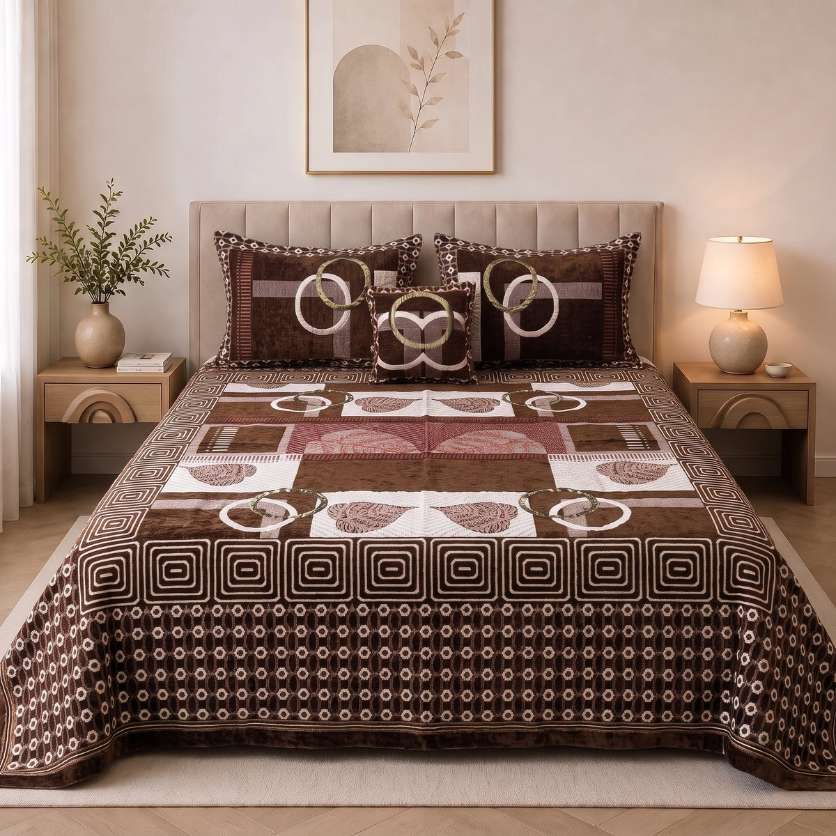 Plush Velvet 4-Piece Bedsheet Set-DZ0049