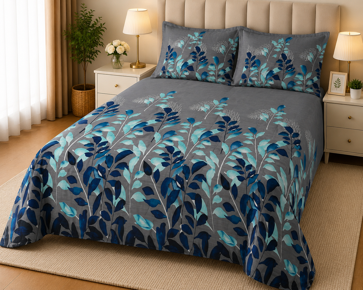 PRINTED PURE COTTON BEDSHEET ASH-5107