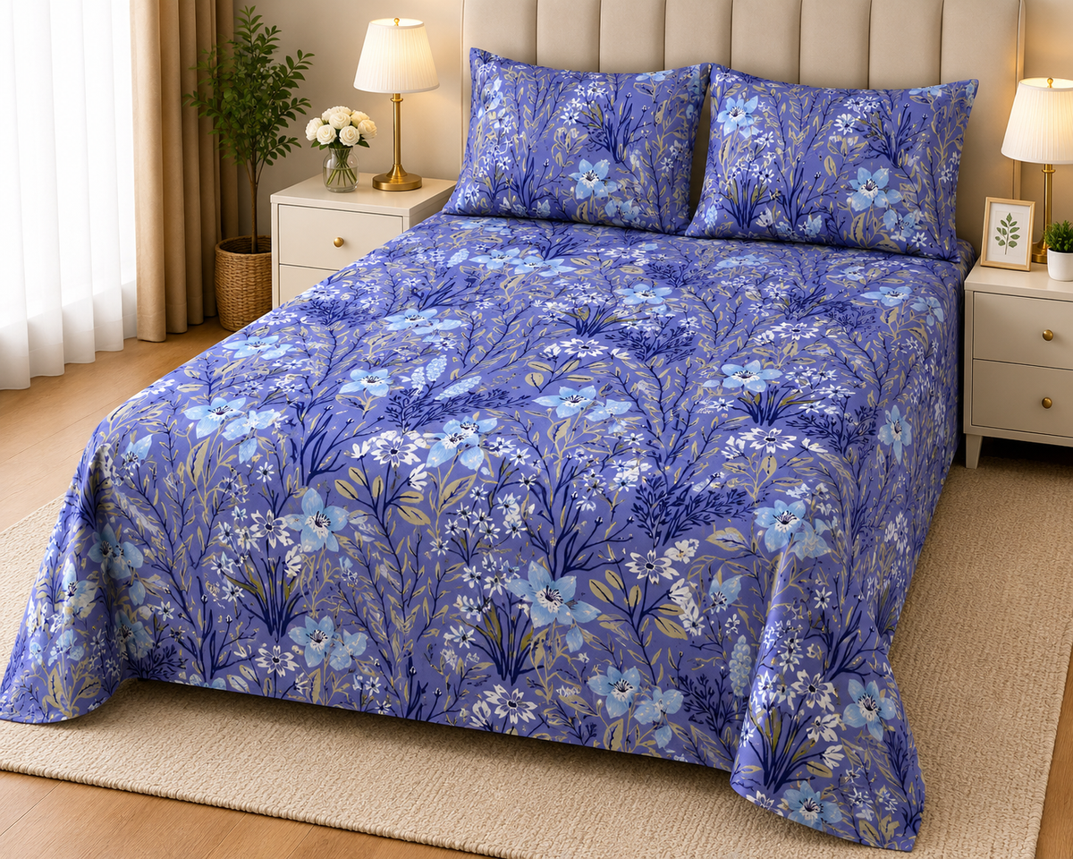 PRINTED PURE COTTON BEDSHEET ASH-4052