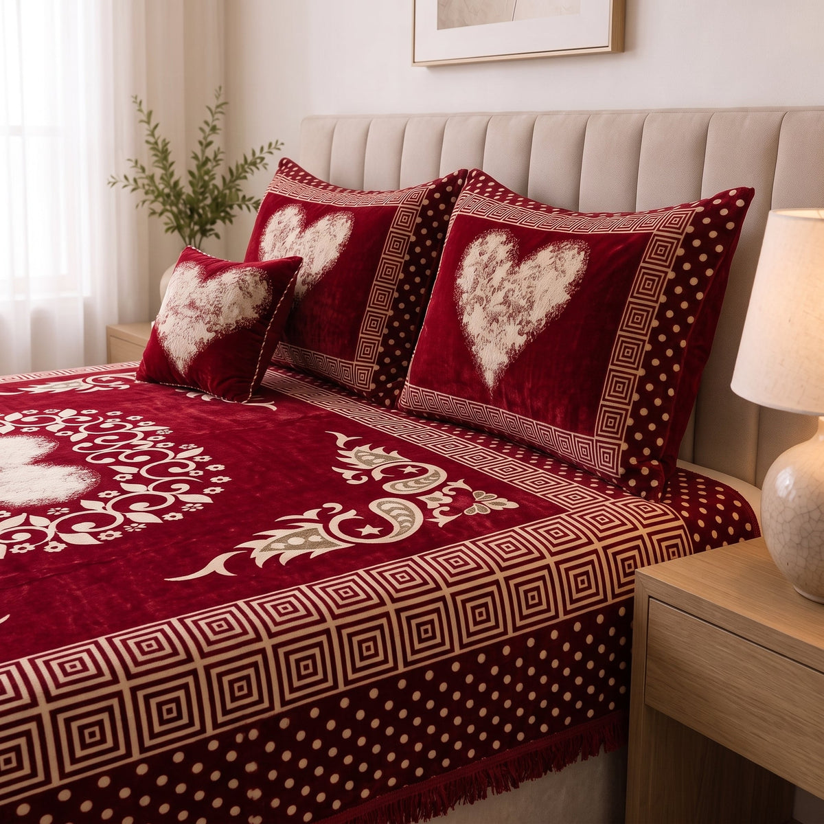 Plush Velvet 4-Piece Bedsheet Set-DZ0025