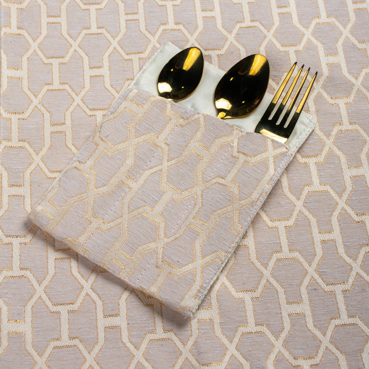 Regal Gold Tapestry Table Set