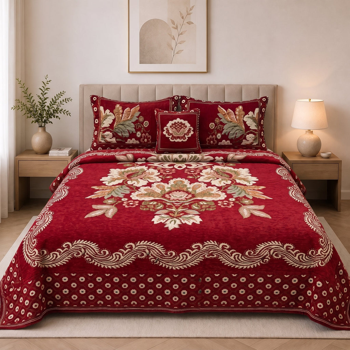 Plush Velvet 4-Piece Bedsheet Set-DZ0031
