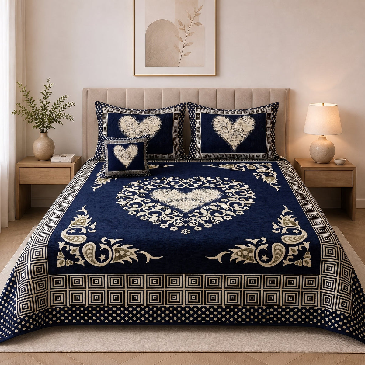 Plush Velvet 4-Piece Bedsheet Set-DZ0040