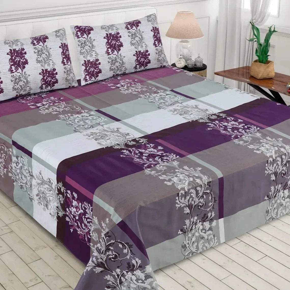 PRINTED PURE COTTON BEDSHEET ASH-4085