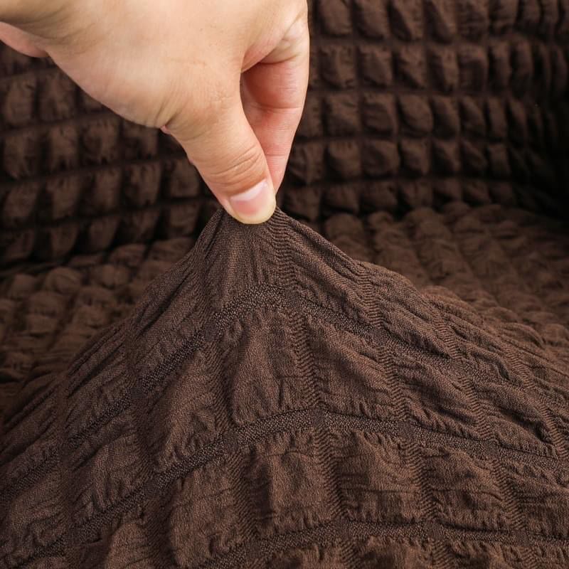 RUFFELED SUR SUCKER TURKISH SOFA COVER - Brown