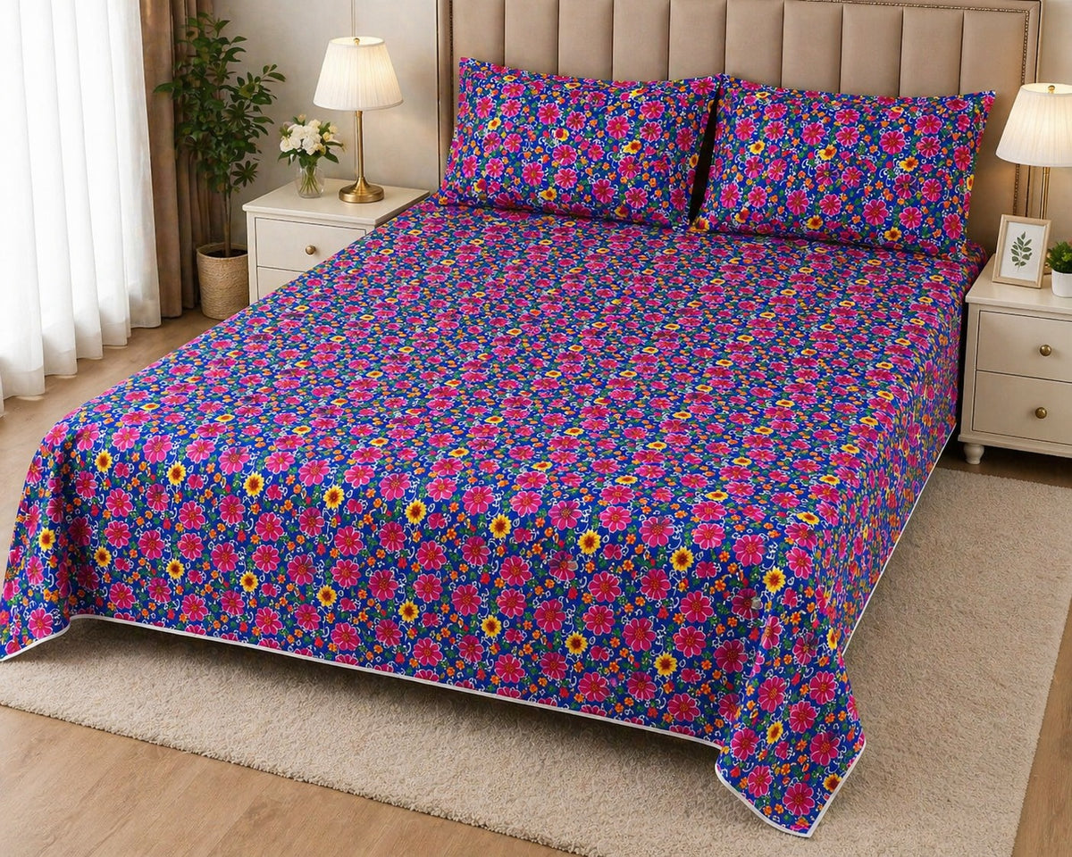 PRINTED PURE COTTON BEDSHEET ASH-4078