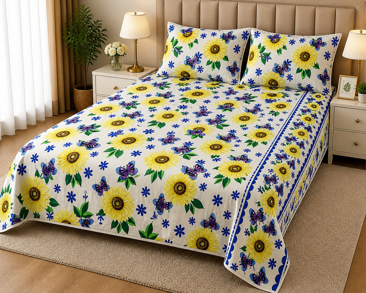PRINTED PURE COTTON BEDSHEET ASH-5104