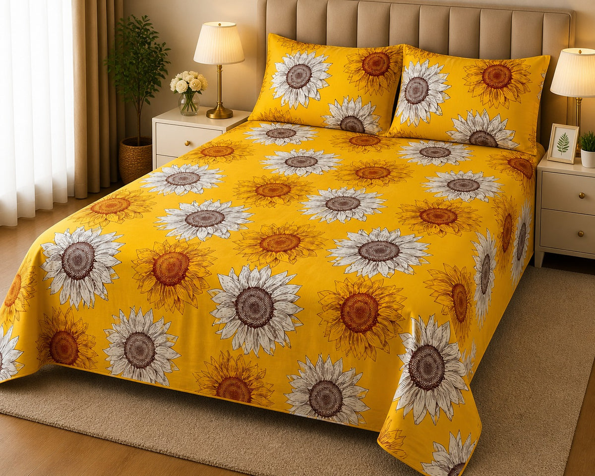 PRINTED PURE COTTON BEDSHEET ASH-5105