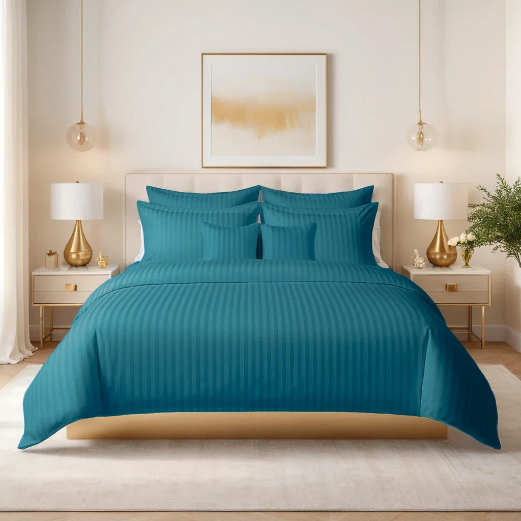 ZINC STRIPE SUMMER COMFORTER SET- 8 Pcs