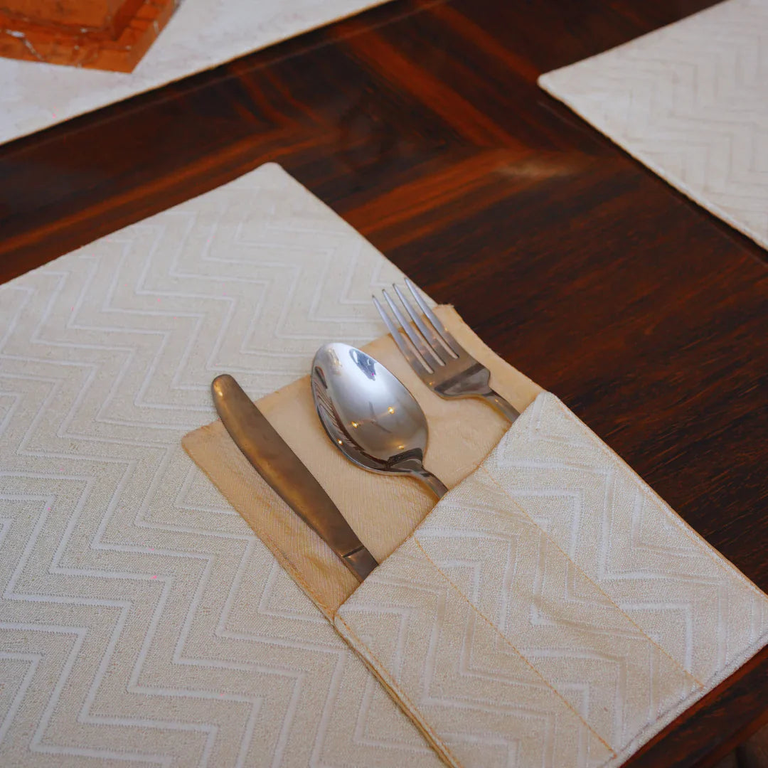 Victoria Beige Embossed Textured Table SetVictoria Beige Embossed Textured Table Set