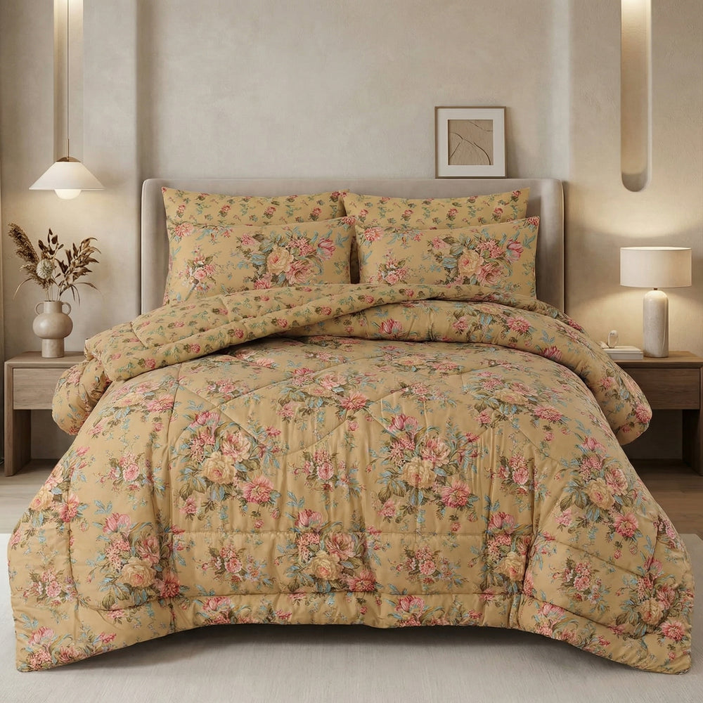 Charcoal Cotton Comforter Set - 7 PCS