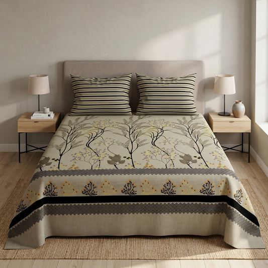 PRINTED PURE COTTON BEDSHEET ASH-4080