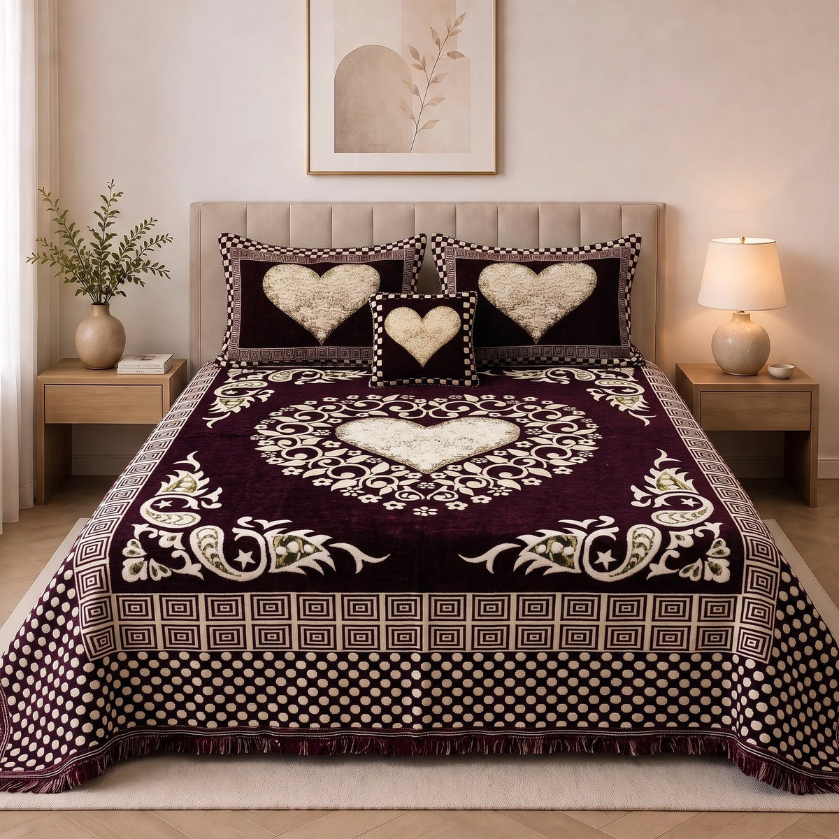 Plush Velvet 4-Piece Bedsheet Set-DZ0052