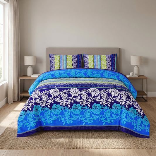 PRINTED SATEEN BEDSHEET SET ASH-4087