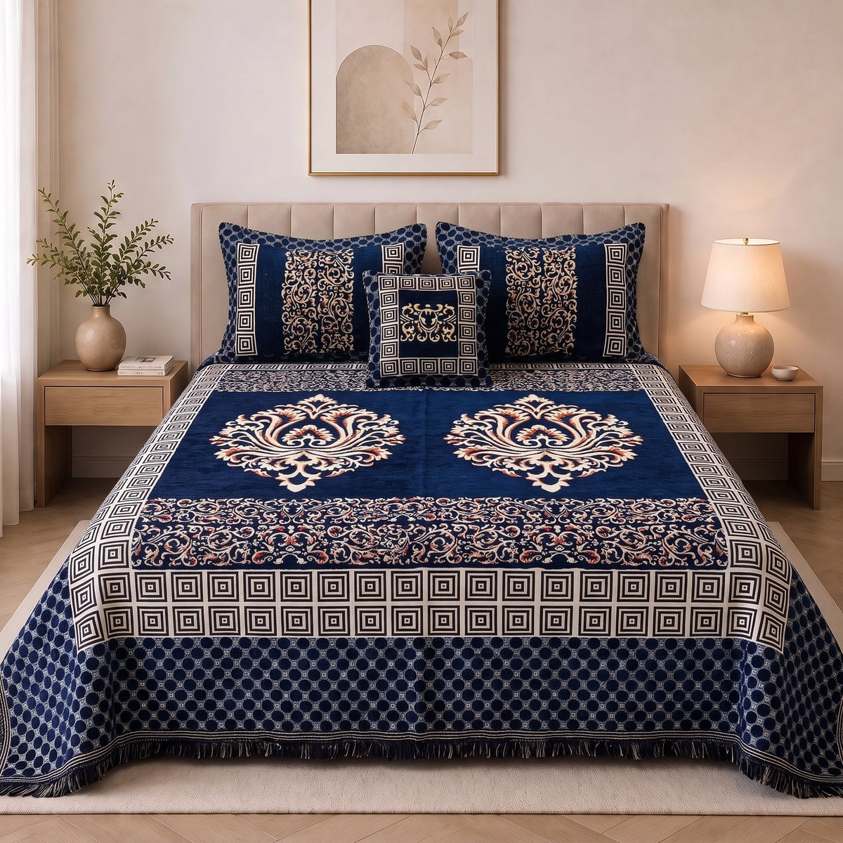 Plush Velvet 4-Piece Bedsheet Set-DZ0055