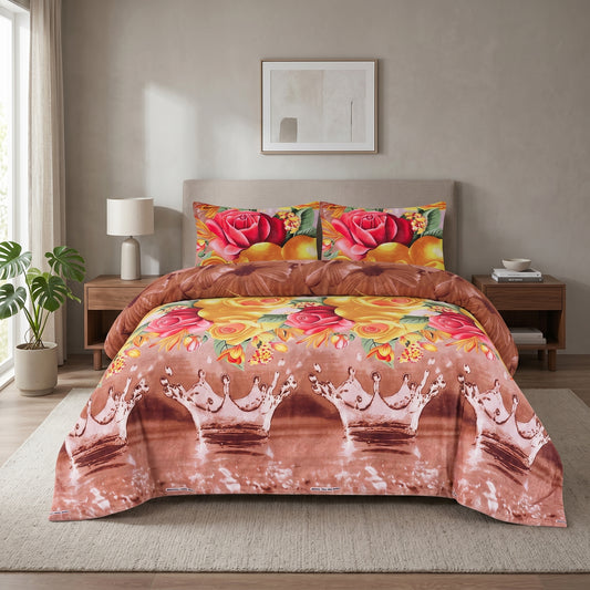 PRINTED SATEEN BEDSHEET SET ASH-4088
