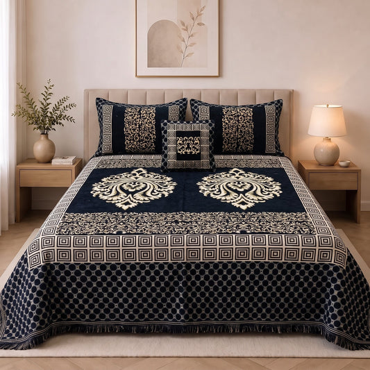 Plush Velvet 4-Piece Bedsheet Set-DZ0056