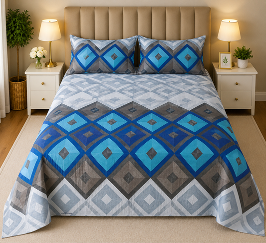 PRINTED PURE COTTON BEDSHEET ASH-40116