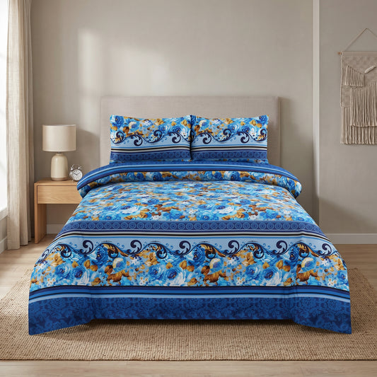 PRINTED PURE COTTON BEDSHEET ASH-4061