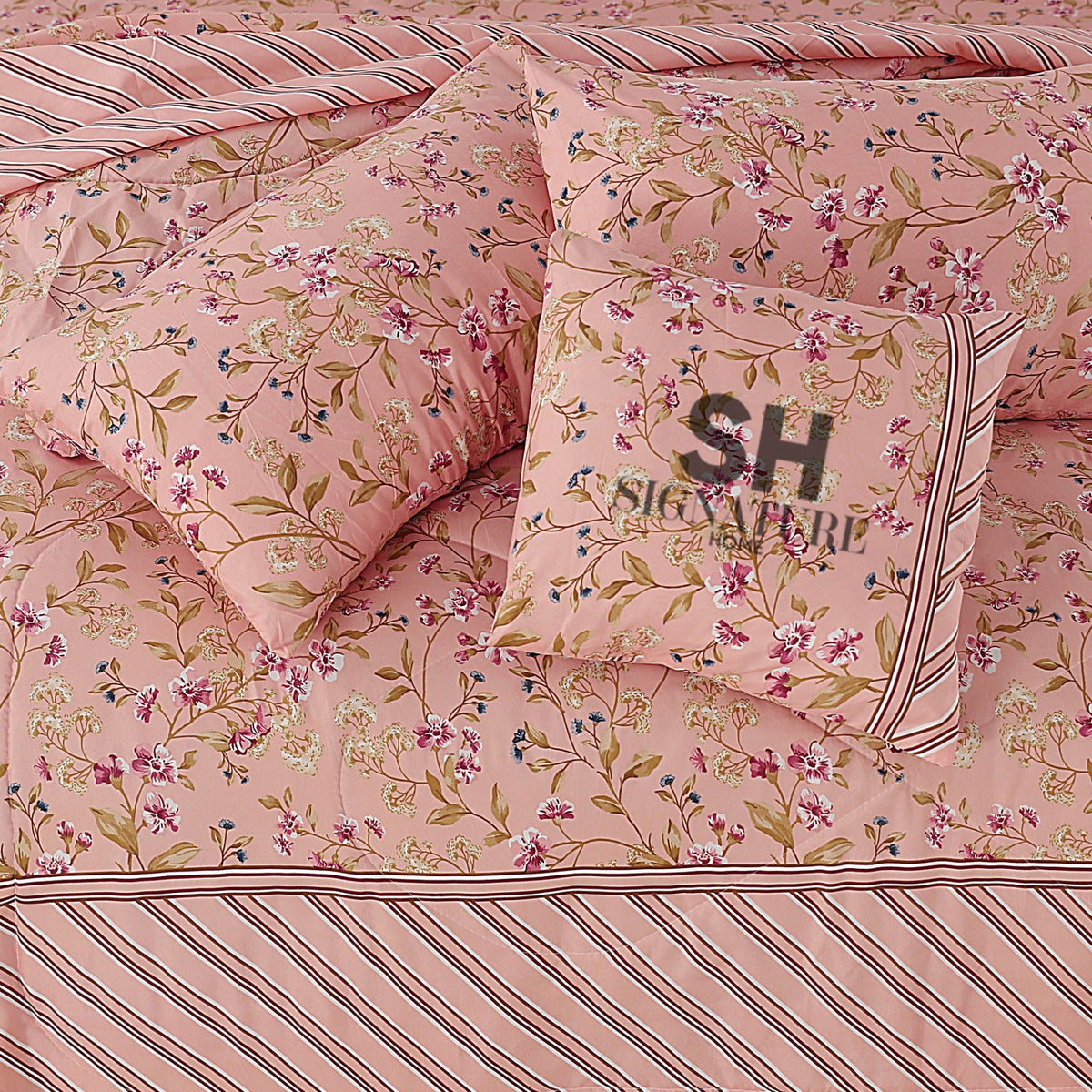 PINK LINEP PURE COTTON COMFORTER SET-7PCS