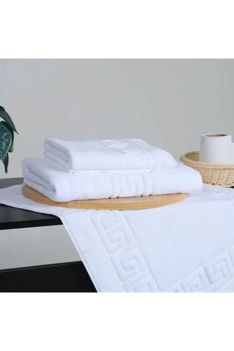 Pure White Premium Cotton Towels Set | Pack of 3