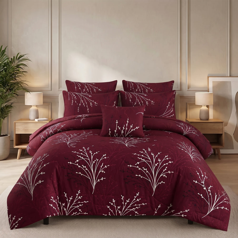 Cotton Comforter Set - 7 PCS ASH- 1031