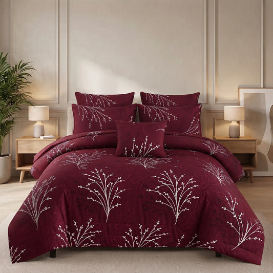Cotton Comforter Set - 7 PCS ASH- 1031