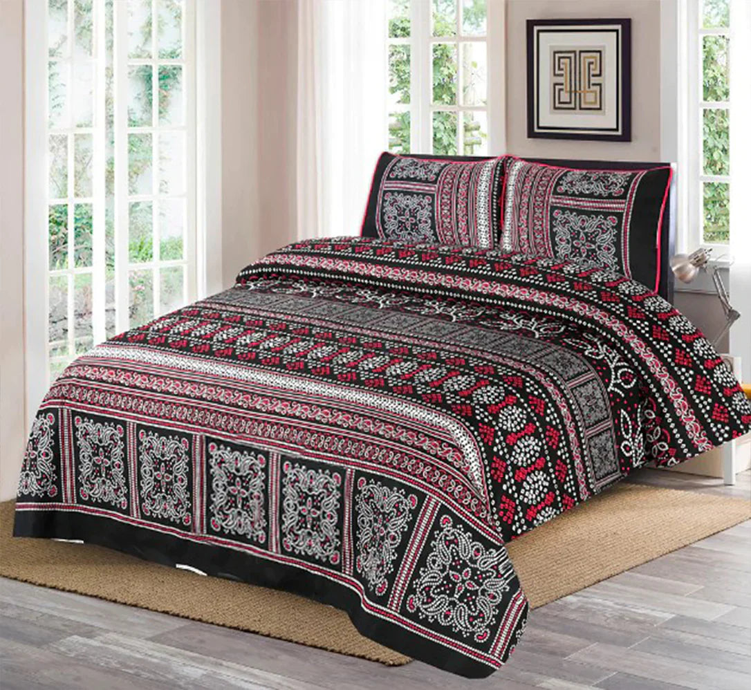 SIGNNATURE SIGO PRINTED PURE COTTON BEDSHEET ASH-4007