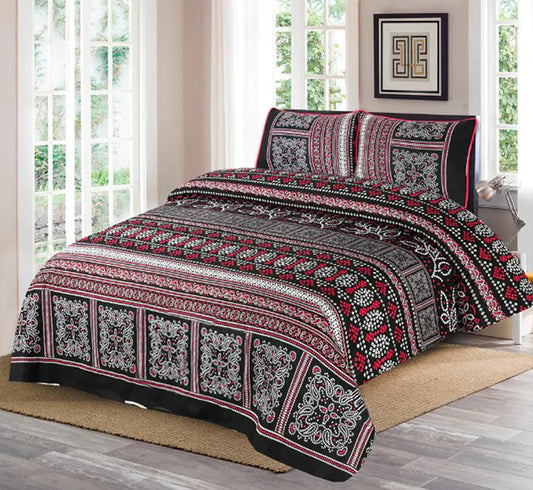 SIGNNATURE SIGO PRINTED PURE COTTON BEDSHEET ASH-4007