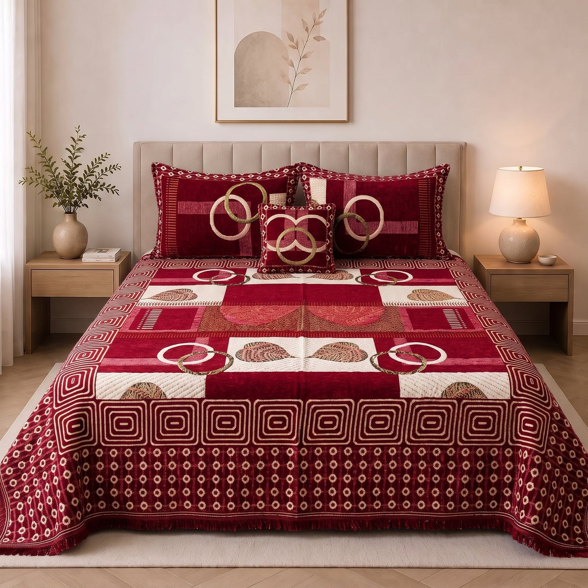 Plush Velvet 4-Piece Bedsheet Set-DZ0047