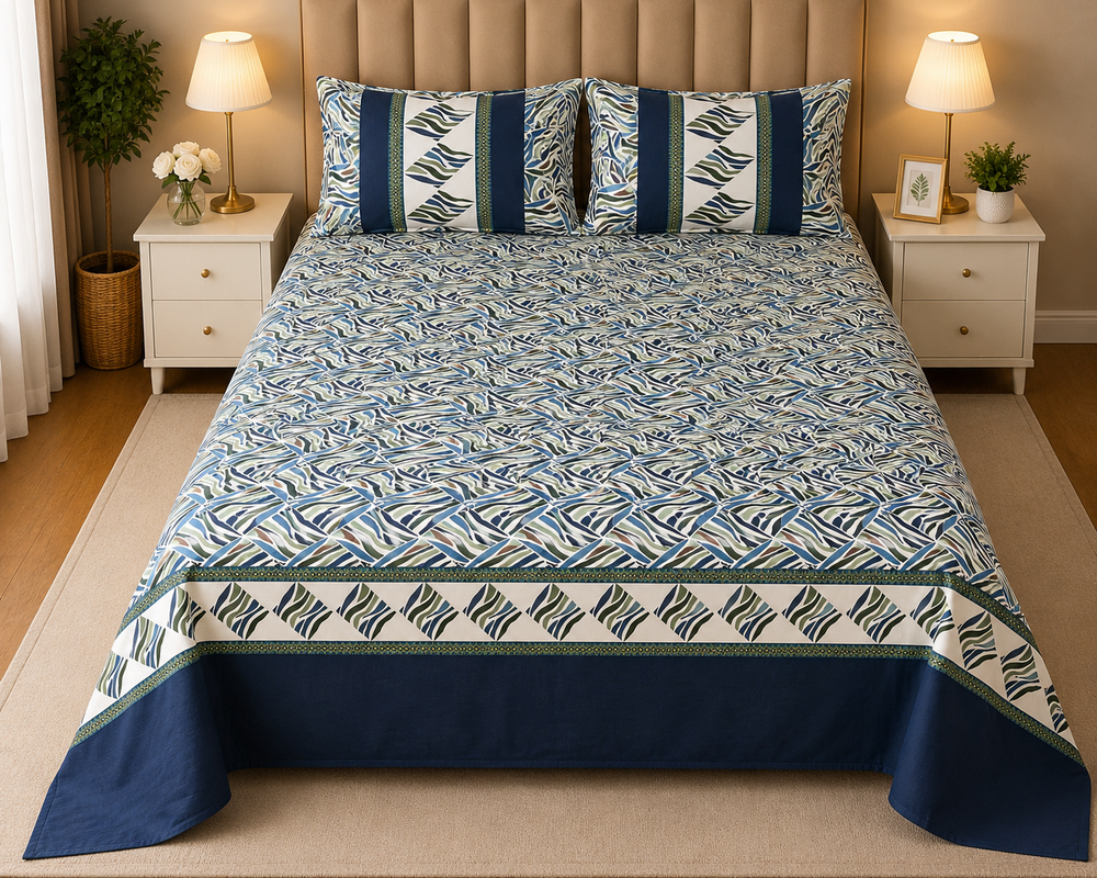 PRINTED PURE COTTON BEDSHEET ASH-4077