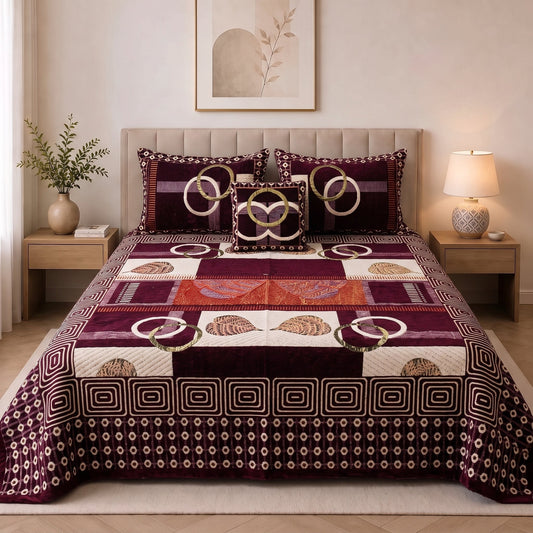 Plush Velvet 4-Piece Bedsheet Set-DZ0050