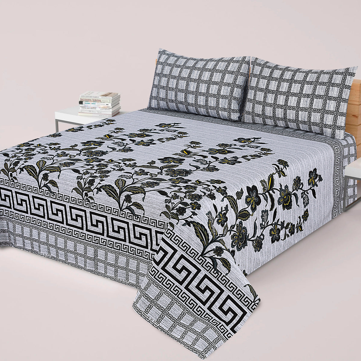 WINTOS PRINTED PURE COTTON BEDSHEET ASH-4001