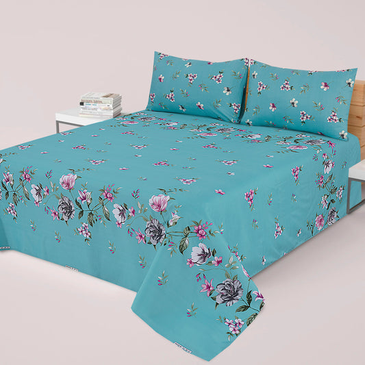 SIGNATURE SPECIAL SKY  PRINTED PURE COTTON BEDSHEET ASH-4004