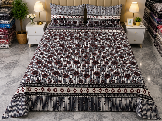 PRINTED PURE COTTON BEDSHEET ASH-4075