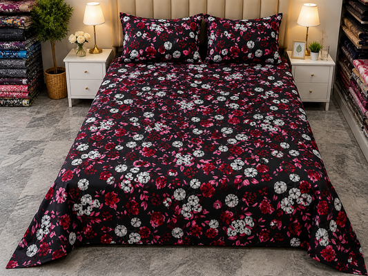 SIKNON PRINTED PURE COTTON BEDSHEET ASH-4006