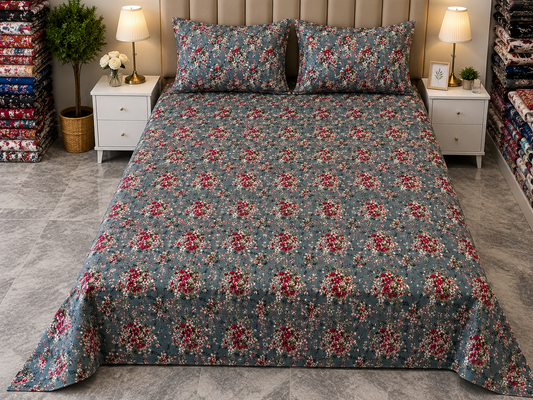 PRINTED PURE COTTON BEDSHEET ASH-4055
