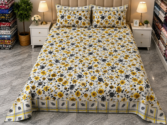 PRINTED PURE COTTON BEDSHEET ASH-40113