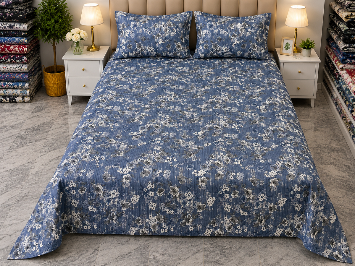 PRINTED PURE COTTON BEDSHEET ASH-40115