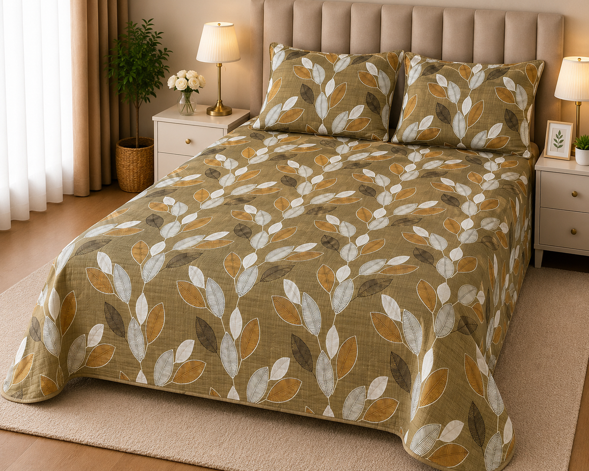 PRINTED PURE COTTON BEDSHEET ASH-40118