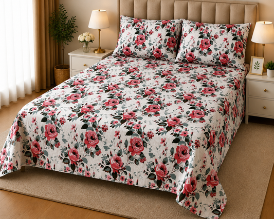 PRINTED PURE COTTON BEDSHEET ASH-4058
