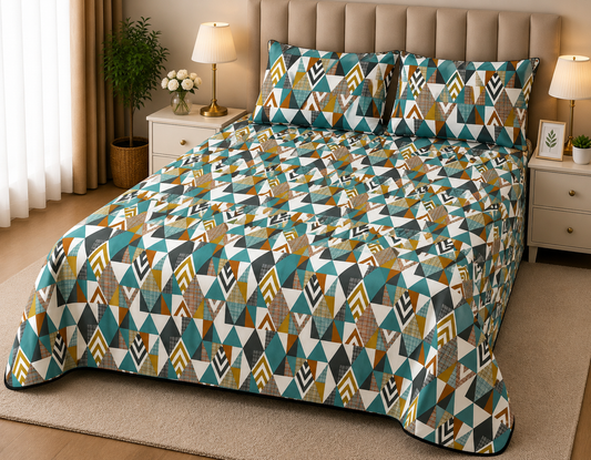 PRINTED PURE COTTON BEDSHEET ASH-4053