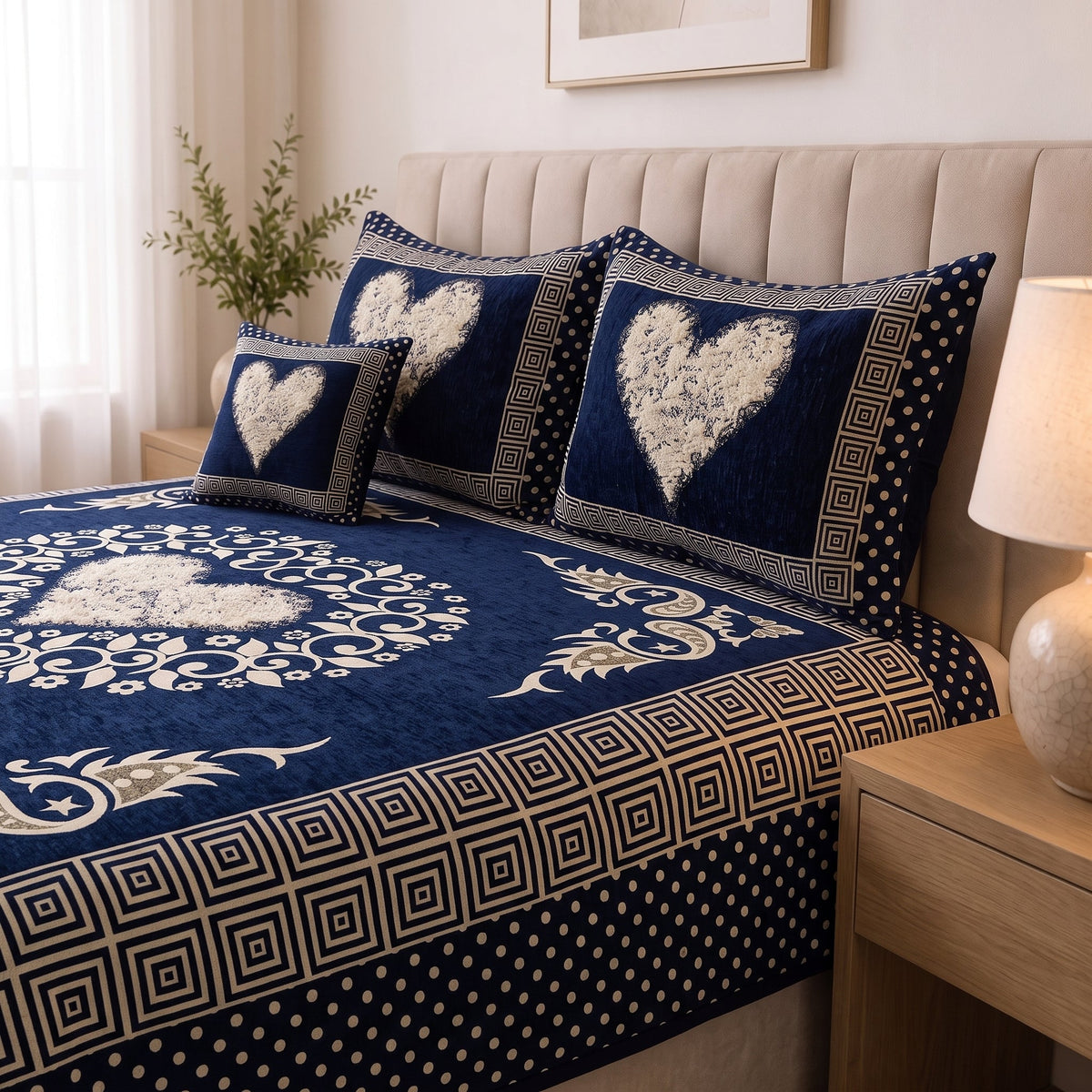 Plush Velvet 4-Piece Bedsheet Set-DZ0040