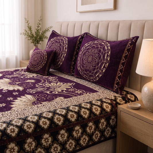 Plush Velvet 4-Piece Bedsheet Set-DZ0018