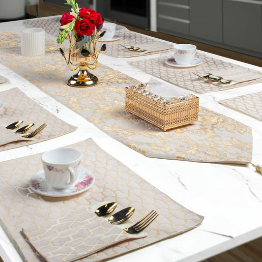 Regal Gold Tapestry Table Set