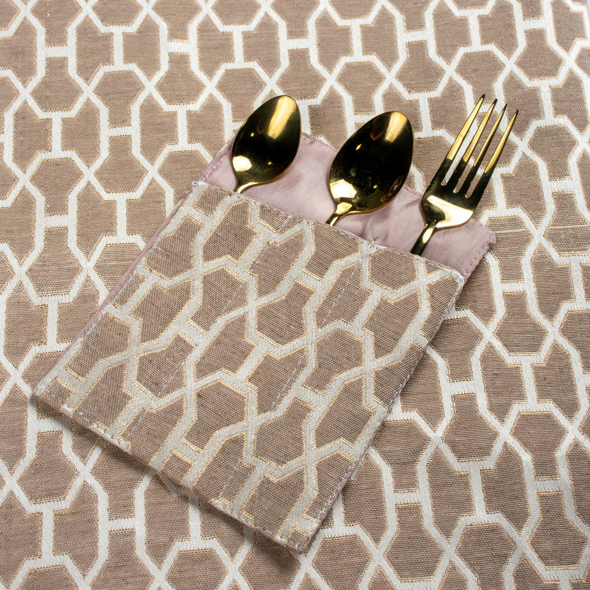 Floral Tea Pink Embossed Textured Table Set