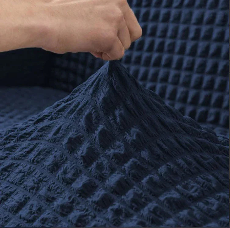RUFFELED SUR SUCKER TURKISH SOFA COVER - Blue
